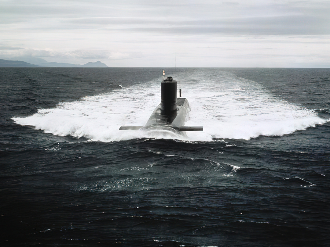 Royal Navy Submarine HMS Resoltion at sea