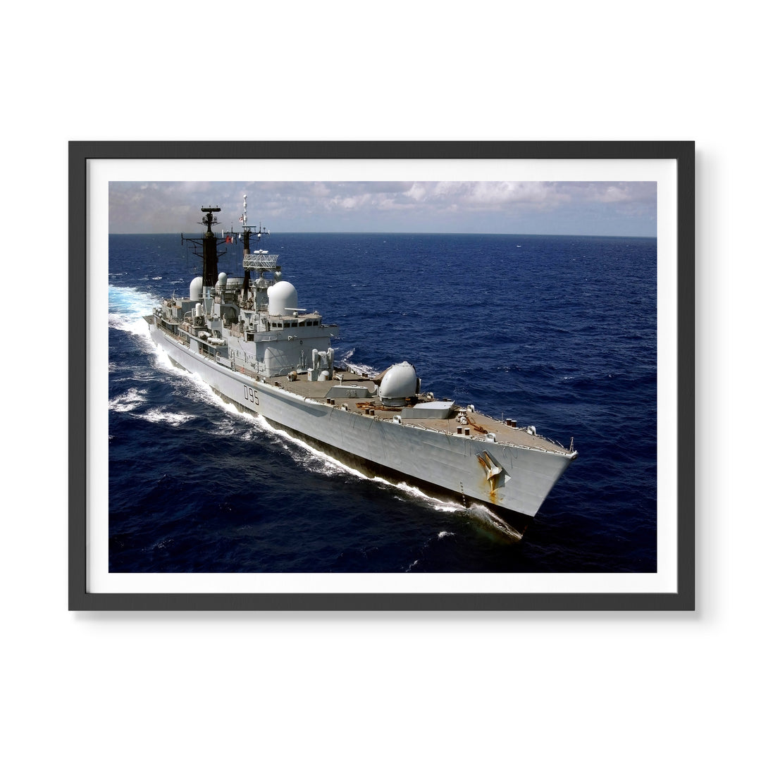 Royal Navy warships photo print collection featuring modern and historic British naval vessels at sea and in port.