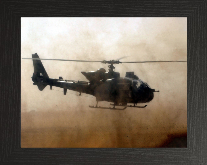 Royal Marines Gazelle Helicopter Photo Print - Royal Navy Aircraft Hampshire Prints 10 x 8 Black Frame No