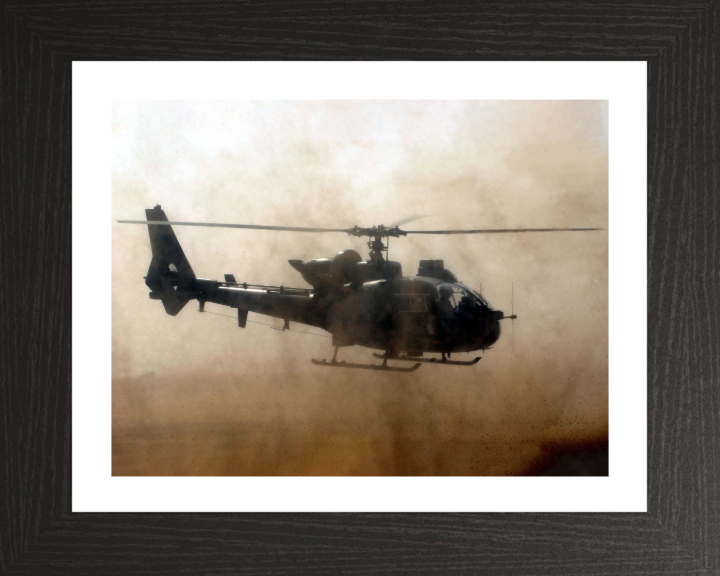 Royal Marines Gazelle Helicopter Photo Print - Royal Navy Aircraft Hampshire Prints 10 x 8 Black Frame Yes
