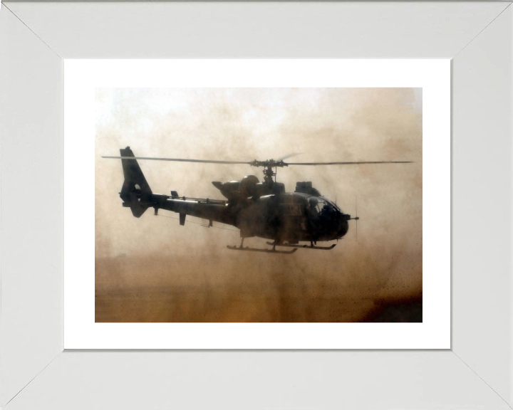 Royal Marines Gazelle Helicopter Photo Print - Royal Navy Aircraft Hampshire Prints 10 x 8 White Frame Yes