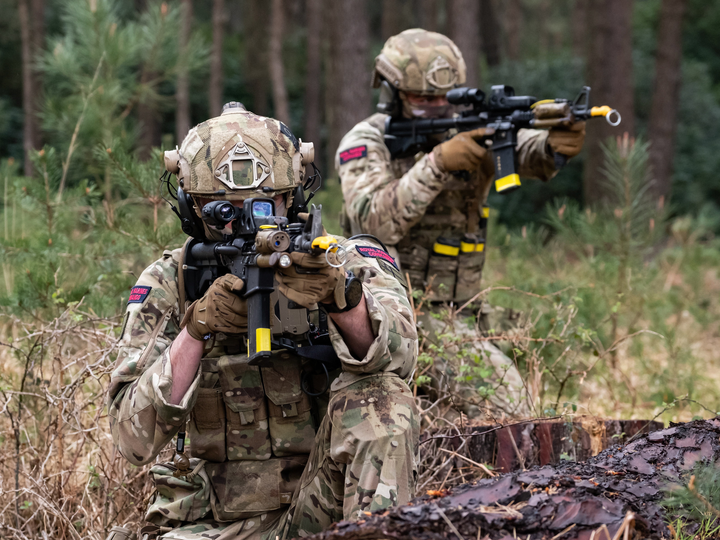 Two Royal Marines Commandos with weapons Photo Print - Bravo Company Hampshire Prints 6 x 4 No Frame No