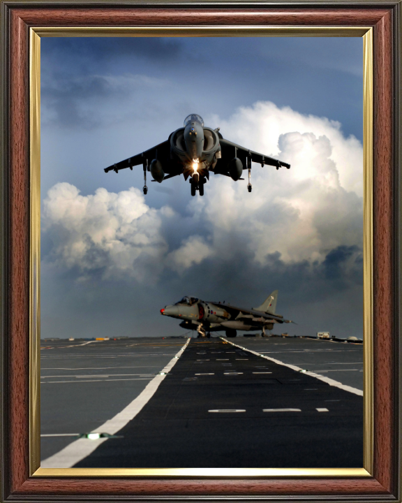 Harrier GR9 Jet Hovering Photo Print - Royal Navy Aircraft Hampshire Prints 10 x 8 Classic Frame No