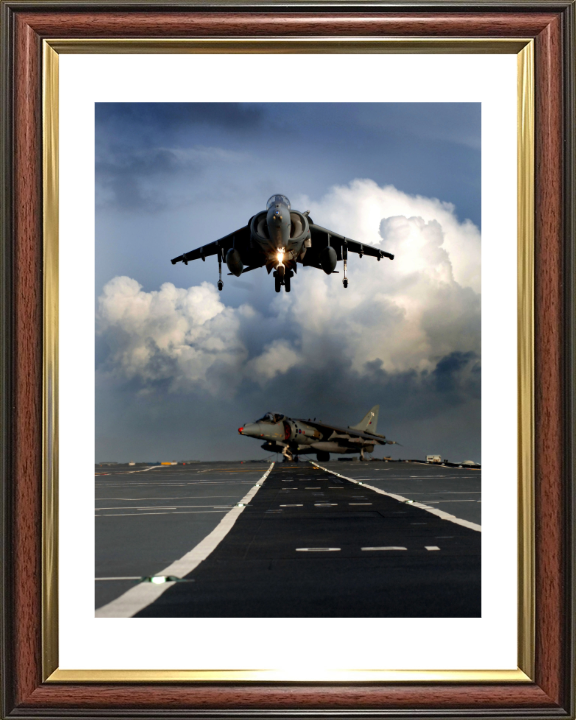 Harrier GR9 Jet Hovering Photo Print - Royal Navy Aircraft Hampshire Prints 10 x 8 Classic Frame Yes