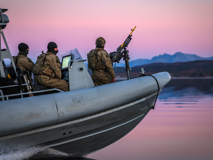Royal Marines on Commando Raiding Craft in Norway - 40 Commando