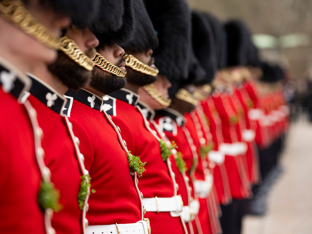 Irish Guards on Parade with Shamrocks Photo Print - British Army Hampshire Prints 6 x 4 No Frame No