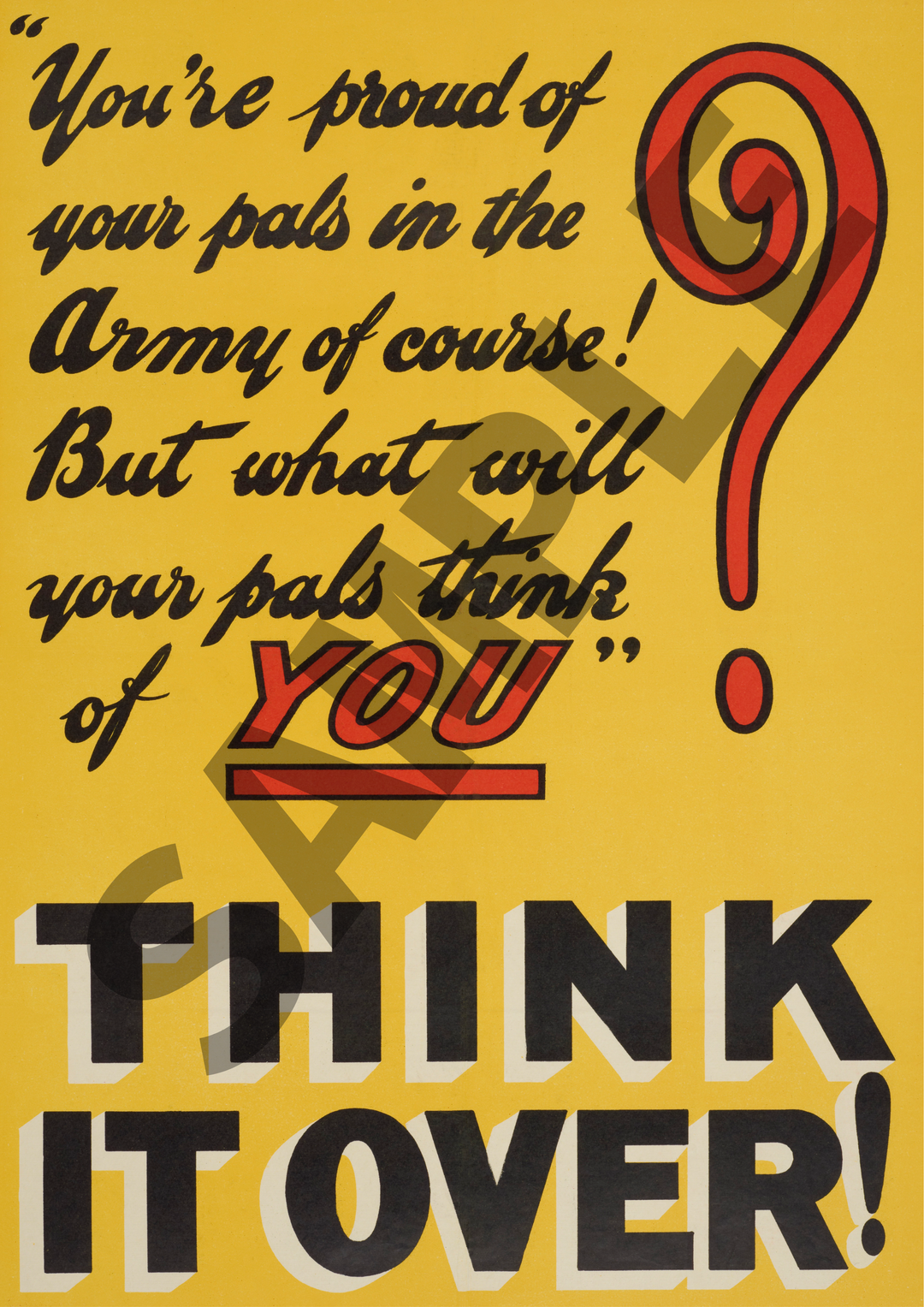 You're proud of your pals in the army of course | World War One Recruitment Poster Posters, Prints, & Visual Artwork Hampshire Prints A4