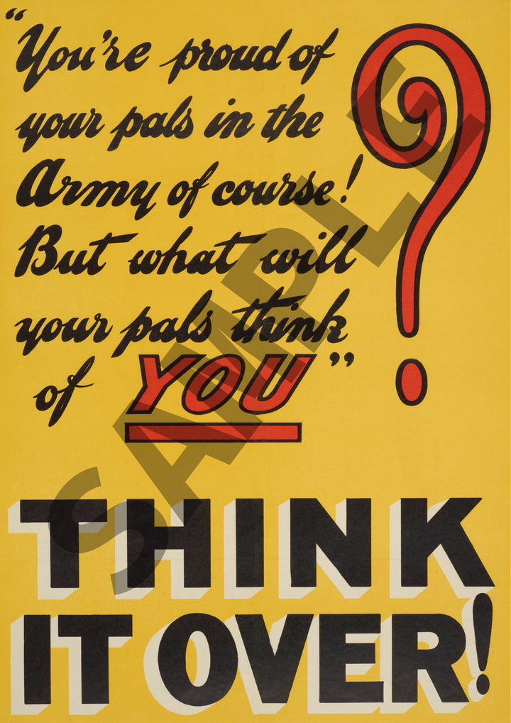 You're proud of your pals in the army of course | World War One Recruitment Poster Posters, Prints, & Visual Artwork Hampshire Prints A4