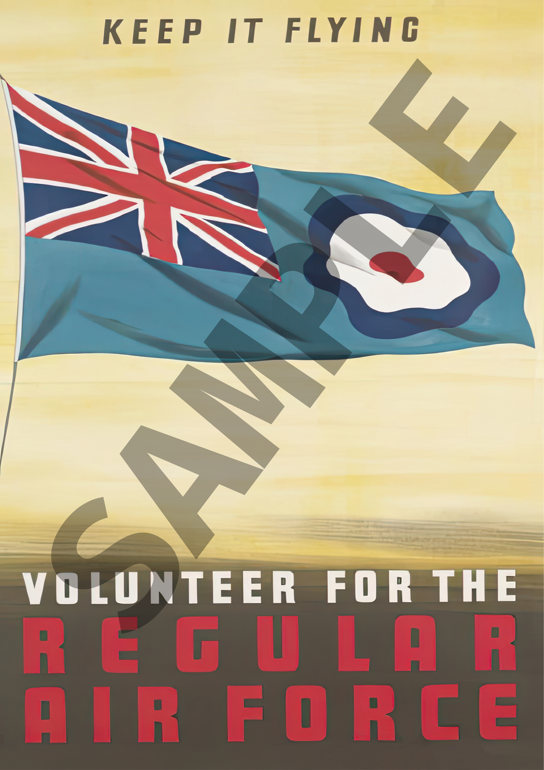 Volunteer for the regular air force | World War Two Recruitment Poster Posters, Prints, & Visual Artwork Hampshire Prints A4