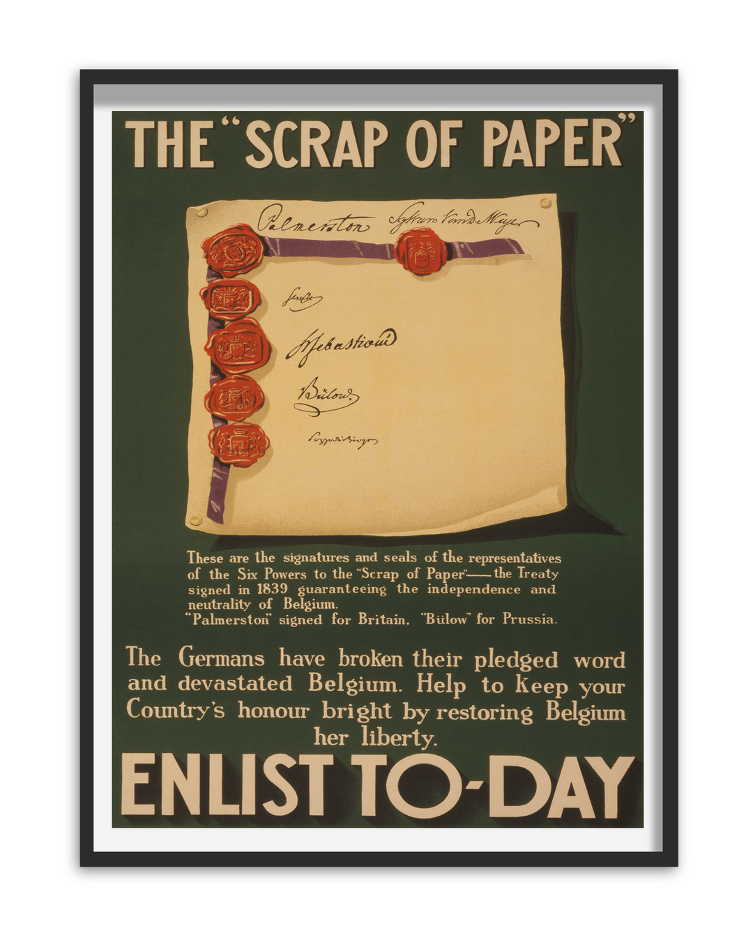 The Scrap of Paper Enlist To-day | World War One Recruitment Poster Posters, Prints, & Visual Artwork Hampshire Prints A5