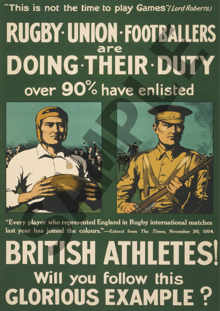 This is not the time to play games | World War One Recruitment Poster Posters, Prints, & Visual Artwork Hampshire Prints A4