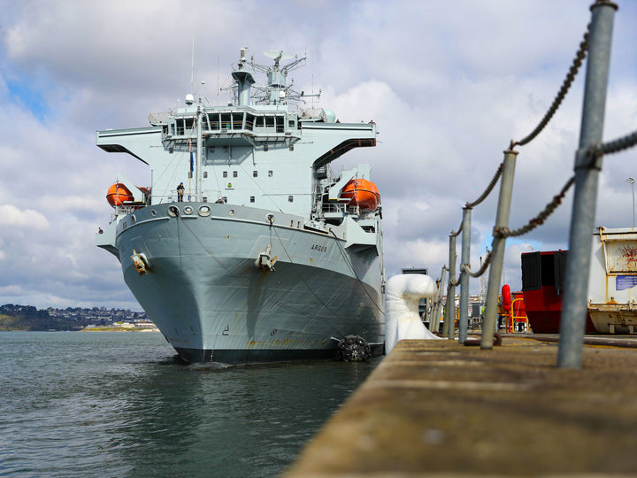 RFA Argus (A135) Photo Print - In Harbour - Royal Fleet Auxiliary Casualty Class Ship Hampshire Prints 6 x 4 No Frame No