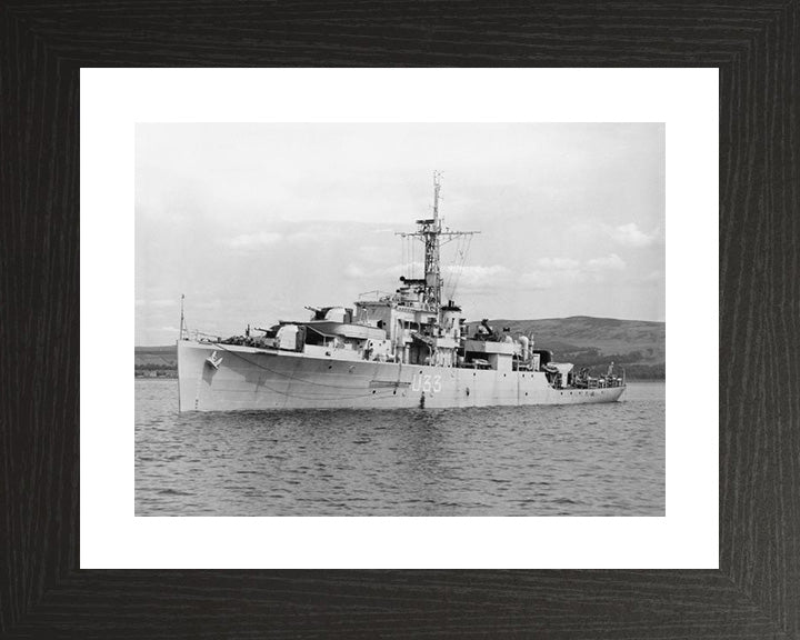 HMS Opossum (U33) Photo Print - Port Side - Royal Navy Black Swan Class Sloop Hampshire Prints 10 x 8 Black Frame Yes