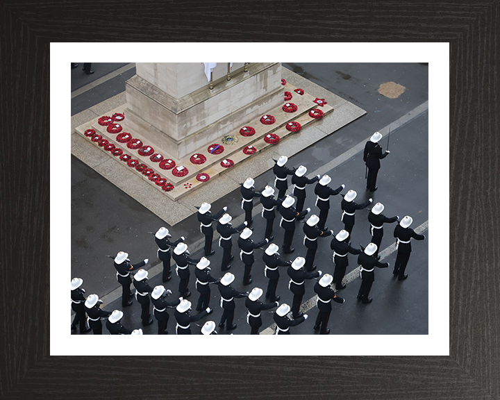 Royal Marines Commandos march past the Cenotaph London Photo Print Hampshire Prints 10 x 8 Black Frame Yes