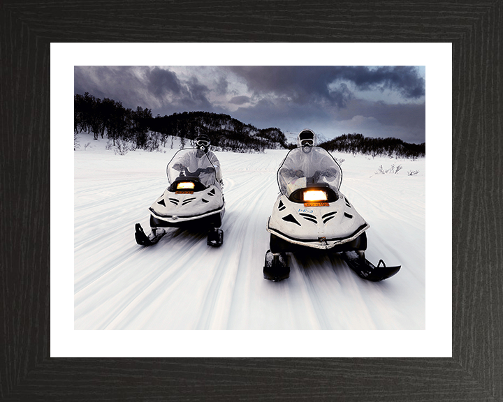 Royal Marine Commandos on a Ski-Doo Photo Print - SRS Squadron Hampshire Prints 10 x 8 Black Frame Yes