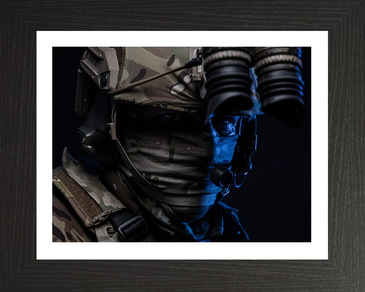 Royal Marines Commando Closeup Portrait Photo Print Hampshire Prints 10 x 8 Black Frame Yes