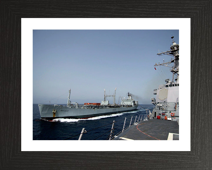 RFA Bayleaf (A109) Photo Print - From a US Warship - Royal Fleet Auxiliary Leaf Class Tanker Hampshire Prints 10 x 8 Black Frame Yes
