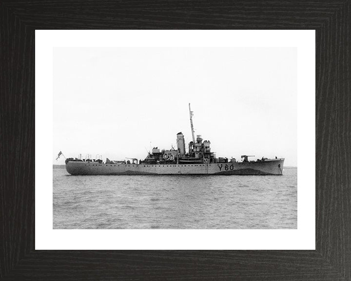 HMS Lulworth (Y60) Photo Print - Starboard View - Royal Navy Banff Class Sloop Hampshire Prints 10 x 8 Black Frame Yes