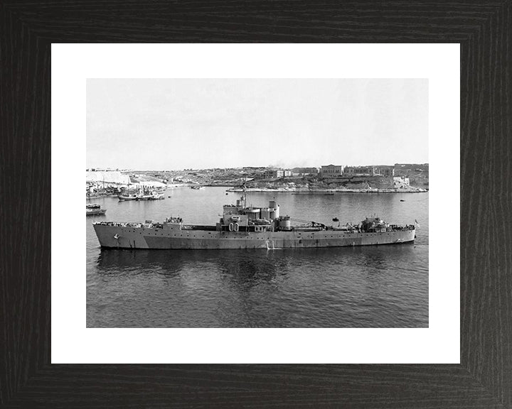 HMS Thruster (1917) Photo Print - Valletta - Royal Navy R Class Destroyer Hampshire Prints 10 x 8 Black Frame Yes