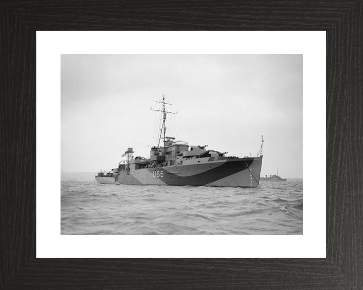 HMS Starling (U66) Photo Print - Starboard View - Royal Navy Black Swan Class Sloop Hampshire Prints 10 x 8 Black Frame Yes