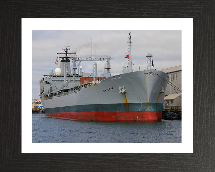 RFA Bayleaf (A109) Photo Print - Alongside - Royal Fleet Auxiliary Leaf Class Tanker Hampshire Prints 10 x 8 Black Frame Yes