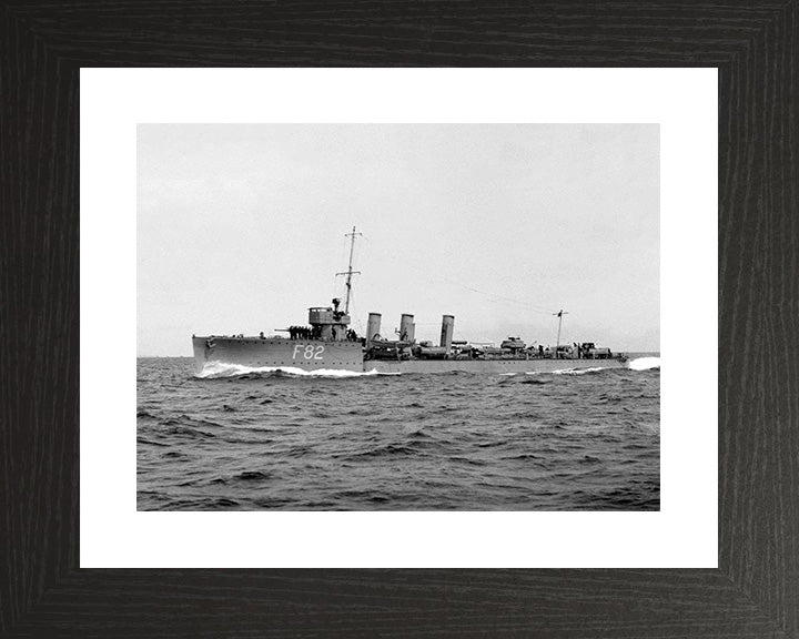HMS Thisbe (F82) Photo Print - Port Side View - Royal Navy R Class Destroyer Hampshire Prints 10 x 8 Black Frame Yes