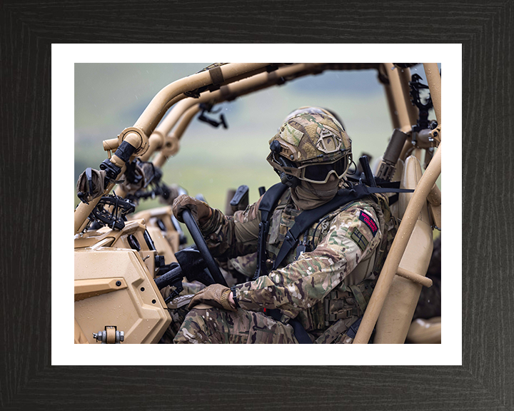 Royal Marine Commando on a Polaris MRZR-D4 Photo Print Hampshire Prints 10 x 8 Black Frame Yes