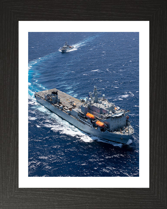 RFA Argus (A135) Photo Print - Turning to Port - Royal Fleet Auxiliary Casualty Class Ship Hampshire Prints 10 x 8 Black Frame Yes