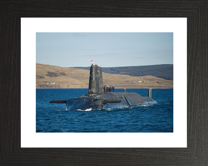 HMS Victorious (S29) Photo Print - Port Bow View - Royal Navy Vanguard Class Submarine Hampshire Prints 10 x 8 Black Frame Yes