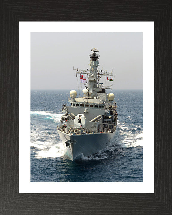 HMS Monmouth (F235) Photo Print - Bow View - Royal Navy Type 23 Frigate Hampshire Prints 10 x 8 Black Frame Yes