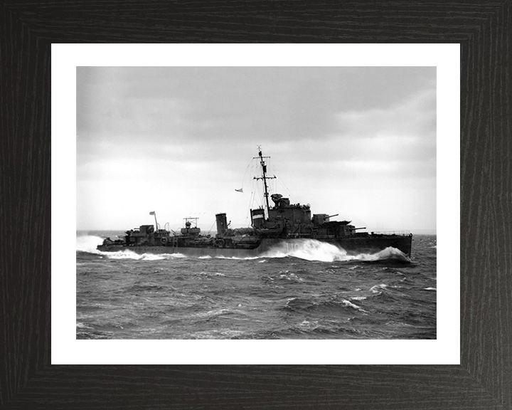 HMS Intrepid (D10) Photo Print - Starboard View - Royal Navy I Class Destroyer Hampshire Prints 10 x 8 Black Frame Yes