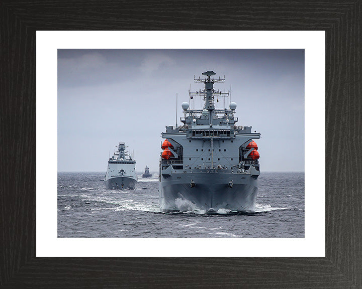 RFA Argus (A135) Photo Print - Bow View - Royal Fleet Auxiliary Casualty Class Ship Hampshire Prints 10 x 8 Black Frame Yes