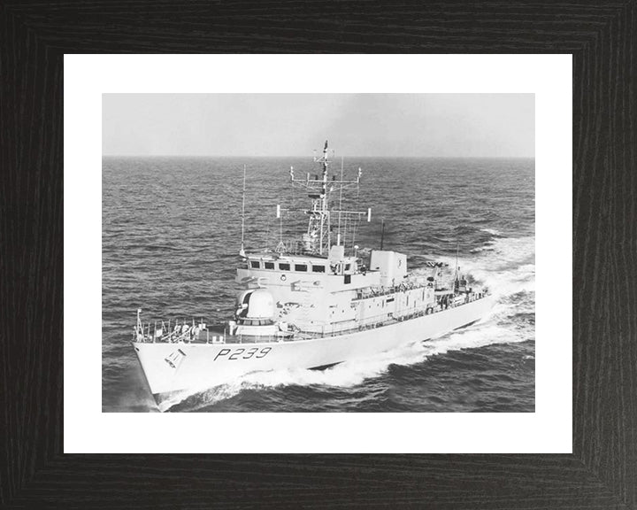 HMS Peacock (P239) Photo Print - Port Bow View - Royal Navy Peacock Class Patrol Vessel Hampshire Prints 10 x 8 Black Frame Yes