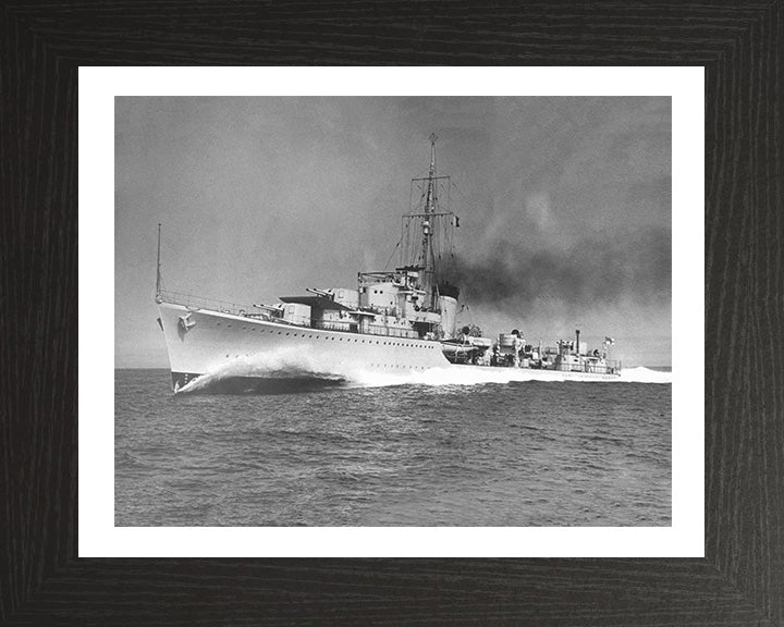HMS Kelly (F01) Photo Print - Port Side View - Royal Navy K Class Destroyer Hampshire Prints 10 x 8 Black Frame Yes