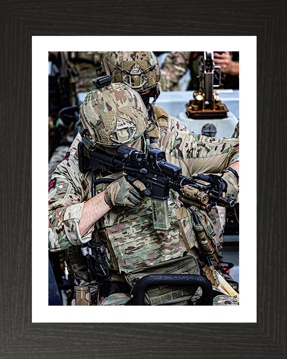 Royal Marines Boarding Team member Photo Print - 42 Commando Hampshire Prints 10 x 8 Black Frame Yes