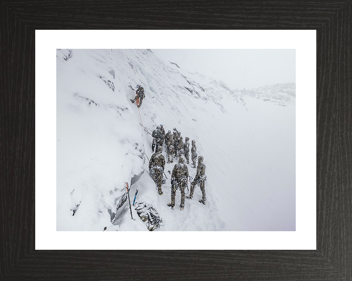 Royal Marines Commando Ice Climbing in Norway Photo Print - Mountain Leaders Course Hampshire Prints 10 x 8 Black Frame Yes