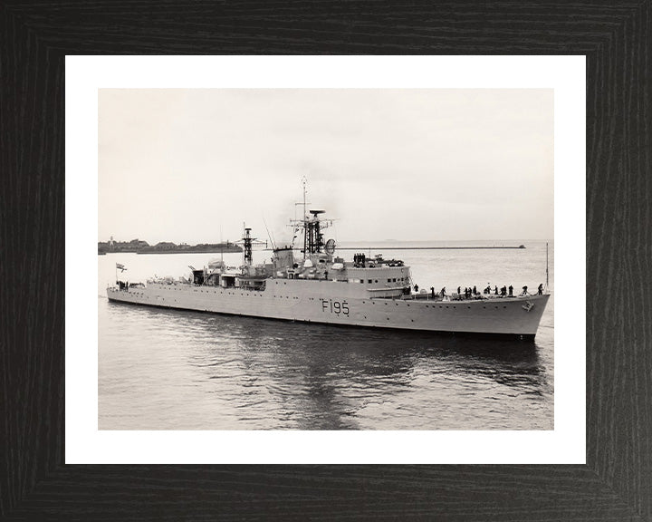 HMS Roebuck (F195) (H95) Photo Print - Starboard View - Royal Navy R Class Destroyer Hampshire Prints 10 x 8 Black Frame Yes