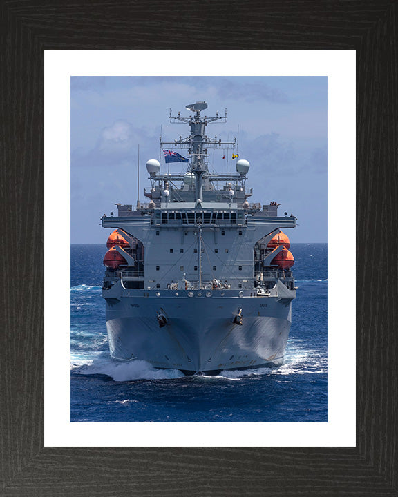 RFA Argus (A135) Photo Print - Low Bow View - Royal Fleet Auxiliary Casualty Class Ship Hampshire Prints 10 x 8 Black Frame Yes