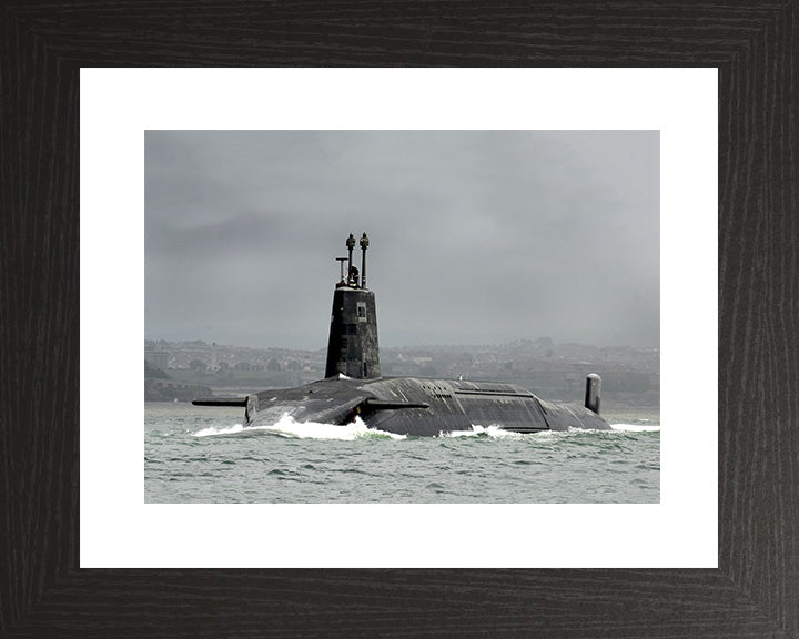 HMS Victorious (S29) Photo Print - Port Side View - Royal Navy Vanguard Class Submarine Hampshire Prints 10 x 8 Black Frame Yes