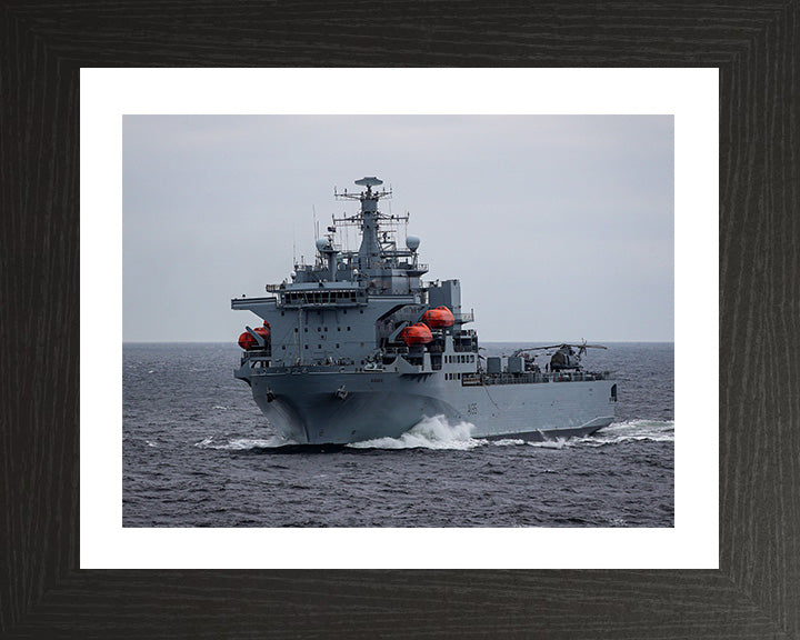 RFA Argus (A135) Photo Print - At Sea - Royal Fleet Auxiliary Casualty Class Ship Hampshire Prints 10 x 8 Black Frame Yes