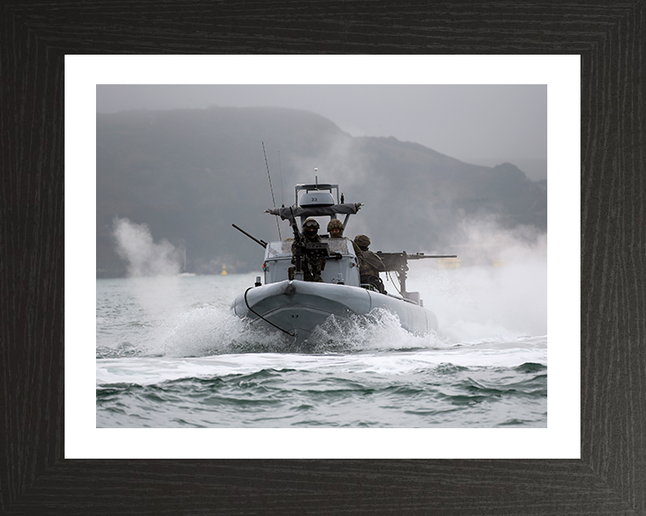 Royal Marines on a Commando Raiding Craft (CRC) Photo Print Hampshire Prints 10 x 8 Black Frame Yes
