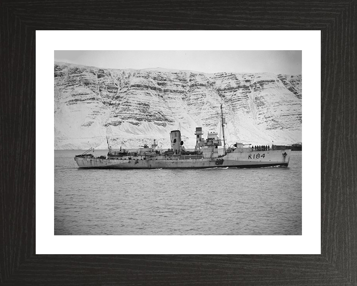 HMS Abelia (K184) Photo Print - Iceland 1942 - Royal Navy Flower Class Corvette Hampshire Prints 10 x 8 Black Frame Yes