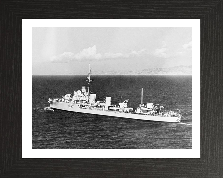 HMS Hesperus (H57) Photo Print - Port Side View - Royal Navy H Class Destroyer Hampshire Prints 10 x 8 Black Frame Yes