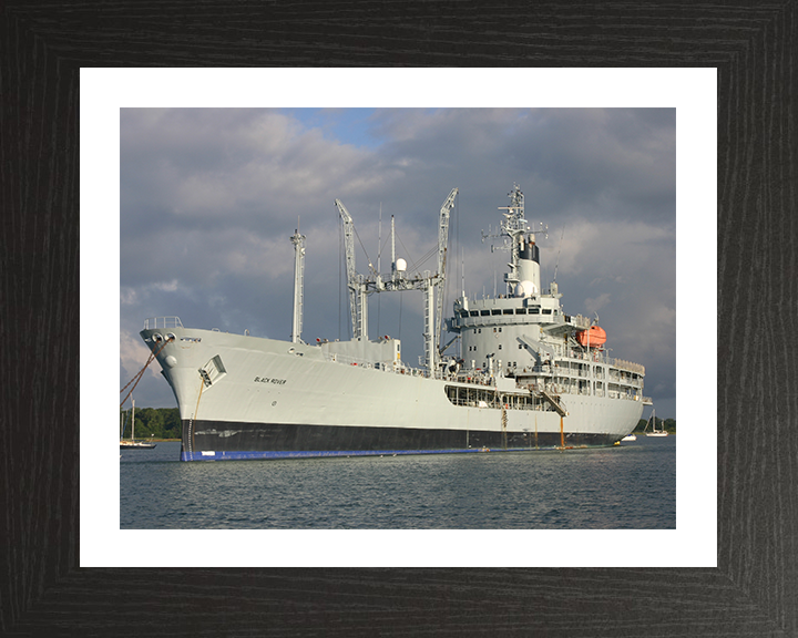 RFA Black Rover (A273) Photo Print - At A Buoy - Royal Fleet Auxiliary Rover Class Tanker Hampshire Prints 10 x 8 Black Frame Yes