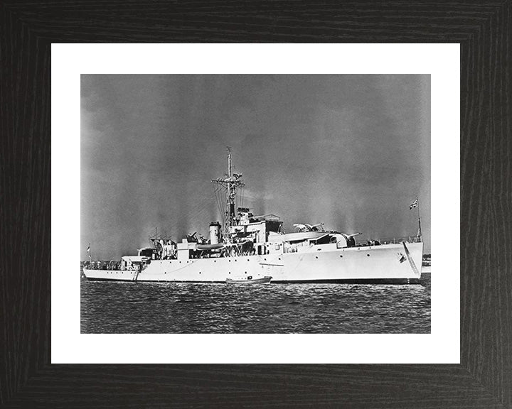HMS Snipe (U20) Photo Print - At Anchor - Royal Navy Black Swan Class Sloop Hampshire Prints 10 x 8 Black Frame Yes