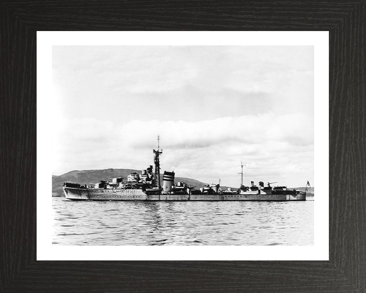 HMS Jervis (G00) (F00) Photo Print - Port Beam View - Royal Navy J Class Destroyer Hampshire Prints 10 x 8 Black Frame Yes