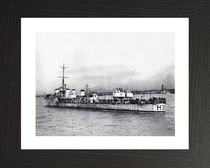 HMS Skate (H39) Photo Print - Port Side - Royal Navy R Class Destroyer Hampshire Prints 10 x 8 Black Frame Yes