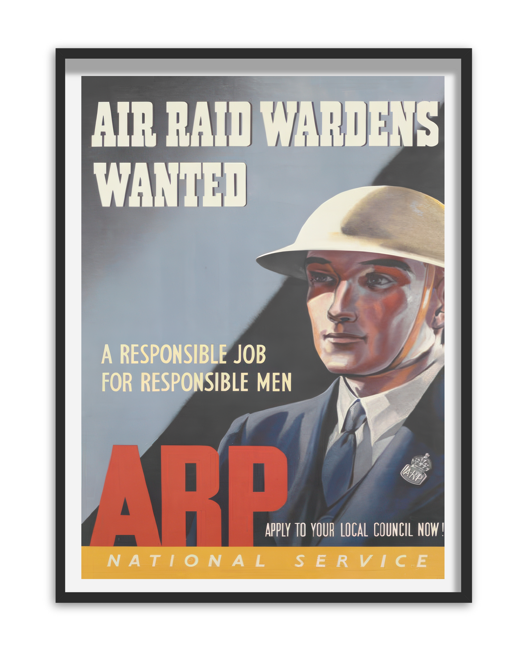Air Raid Wardens Wanted | British World War Two Recruitment Poster Posters, Prints, & Visual Artwork Hampshire Prints A5