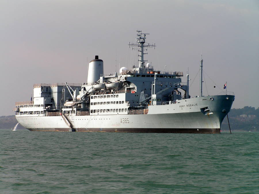RFA Fort Rosalie (A385) Photo Print - At Anchor - Royal Fleet Auxiliary Fort Rosalie Class Ship Hampshire Prints 6 x 4 No Frame No