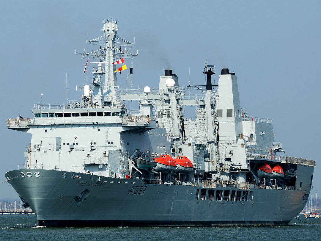 RFA Fort Victoria (A387) Photo Print - Leaving Harbour - Royal Fleet Auxiliary Fort Class Tanker Hampshire Prints 6 x 4 No Frame No
